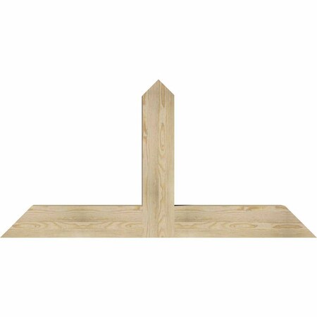 Ekena Millwork Portland Rough Sawn Timber Gable Bracket, Douglas Fir, 60"W x 30"H x 6"D x 6"F, 12/12 Pitch GBW060X30X0606POR00RDF